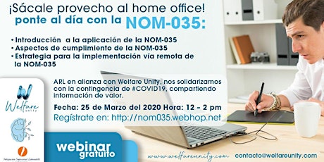 Imagen principal de La NOM035 en tiempos de Alerta Sanitaria - Home Office Webinar