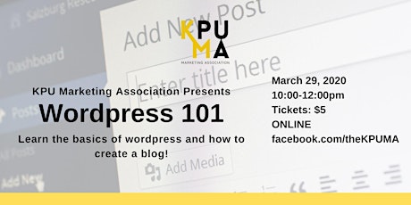 KPUMA Presents: WordPress 101 (Online) primary image