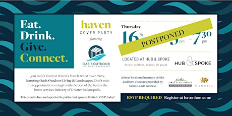March 2020 Cover Party Featuring Oasis Outdoor and the Hub & Spoke Institute primary image