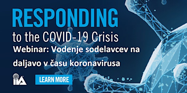 Webinar: Vodenje sodelavcev na daljavo v času koronavirusa