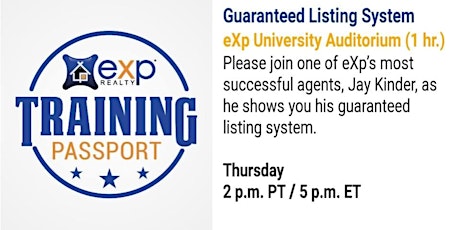 Virtual class/Guaranteed Listing System with Jay Kinder! primary image