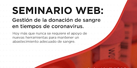 Imagen principal de Seminario Web: Gestión de la donación de sangre en tiempos de coronavirus