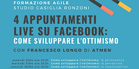 Immagine principale di Come sviluppare l'Ottimismo  4 Live Facebook con Francesco Longo 