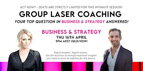 Group Laser Coaching (Business & Strategy) with Kate & Jeff primary image