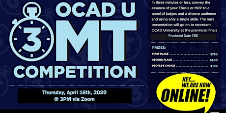 OCAD U 3MT (3 Minute Thesis) Virtual Competition primary image