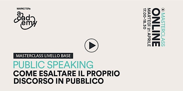 [Corso Online] Public Speaking - Masteclass livello base