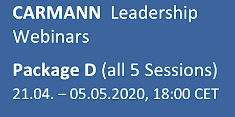 Hauptbild für Carmann Leadership Webinar Package D