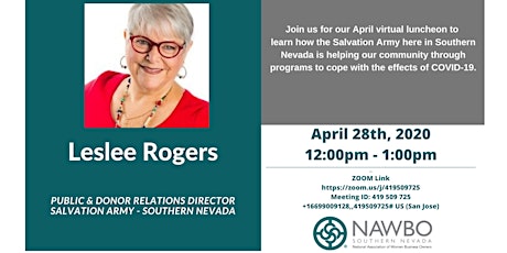NAWBO Southern Nevada Presents - VIRTUAL Business Lunch With Leslee Rogers primary image