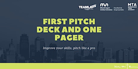 Imagen principal de FIRST PITCH DECK AND ONE PAGER