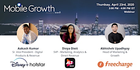 Imagem principal do evento Mobile Growth Online: India with Disney+Hotstar, ALTBalaji and Freecharge