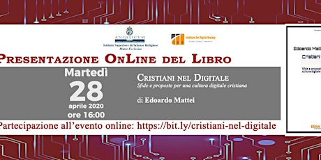 Immagine principale di Presentazione ONLINE Libro "Cristiani nel Digitale" 