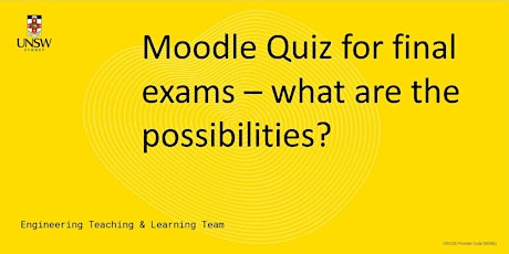 Webinar: Moodle Quiz for final exams - what are the possibilities? primary image