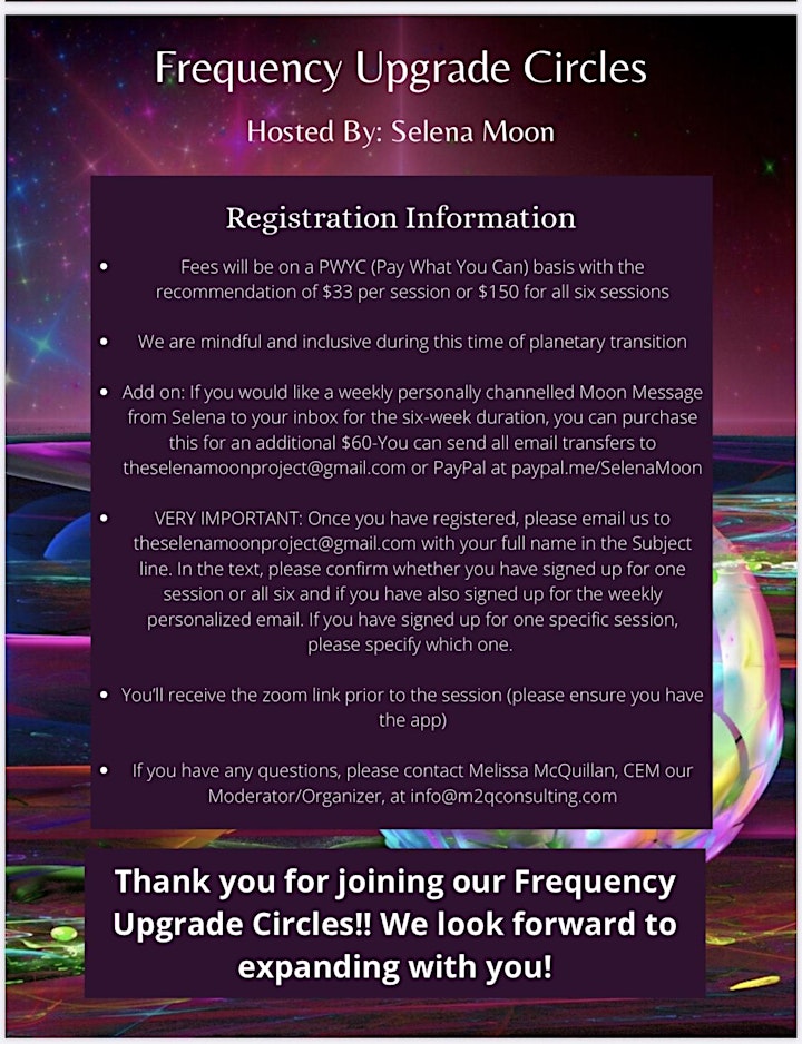Frequency Upgrade Circles Hosted by Selena Moon image