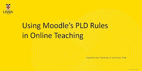 Image principale de Webinar: Using Moodle's PLD rules in online teaching