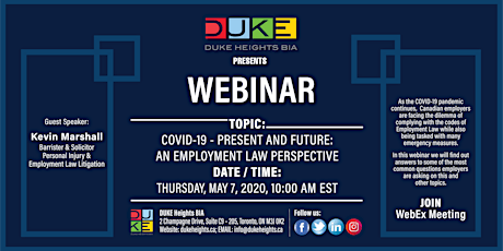 Webinar: COVID-19 - Present and Future: An Employment Law Perspective primary image