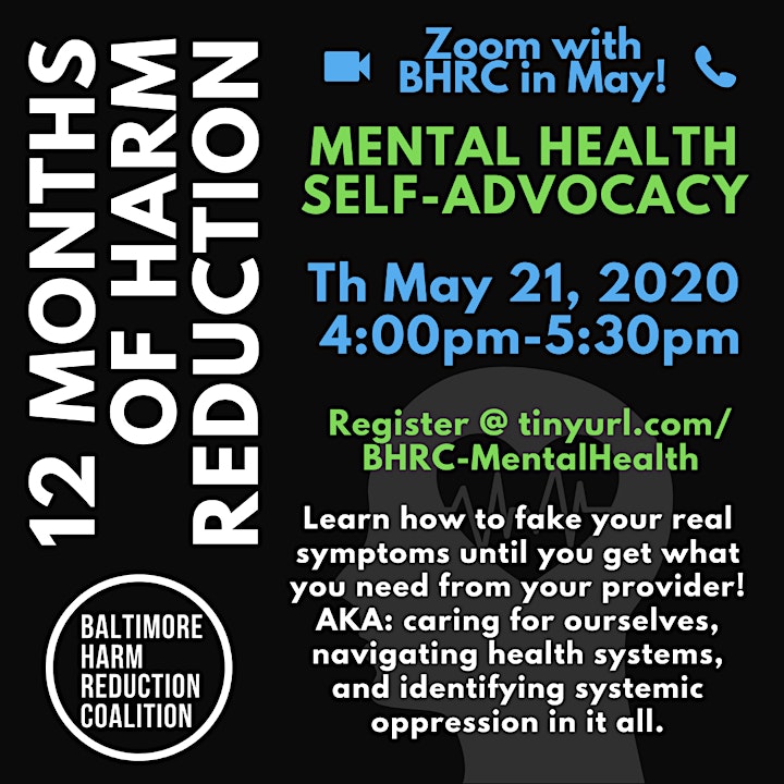 Mental Health Self-Advocacy (BHRC May Educational Event) image